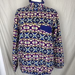 Patagonia Synchilla Womens MEDIUM Aberdeen Butterfly Aztec Snap Pullover Jacket